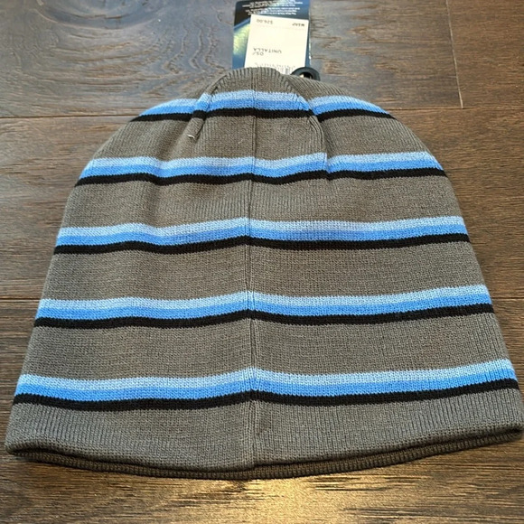 PGA Tour Knit Winter Beanie/hat - Quite Shade Gray-blue/Black Striped,Golf - Picture 2 of 5